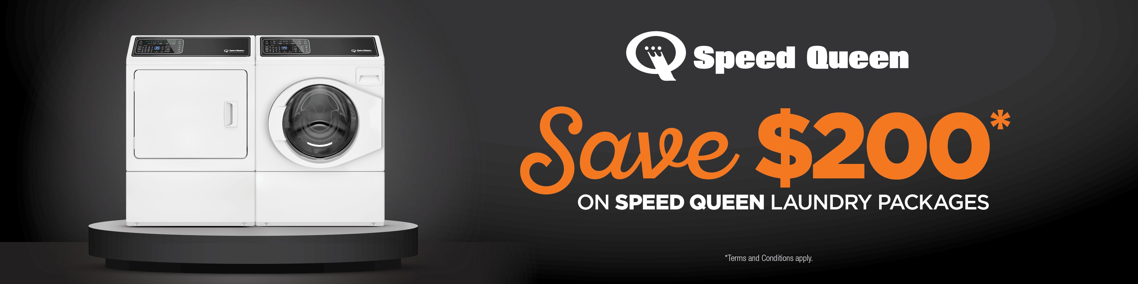 Save $200 on selected Speed Queen Washing Machine & Dryer Packages. Conditions Apply.