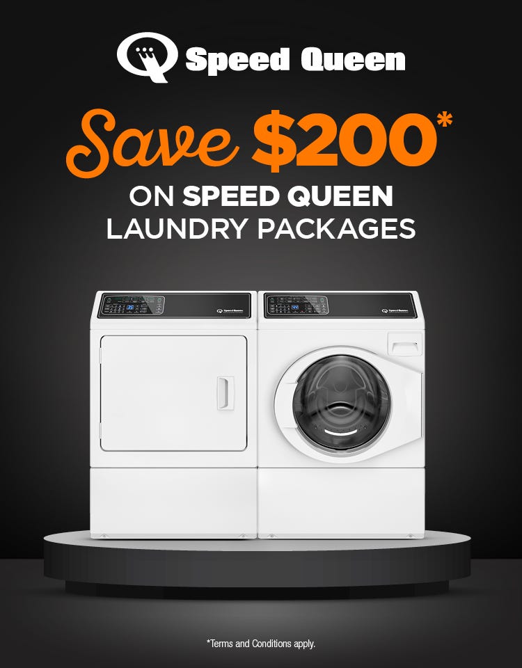 Save $200 on selected Speed Queen Washing Machine & Dryer Packages. Conditions Apply.