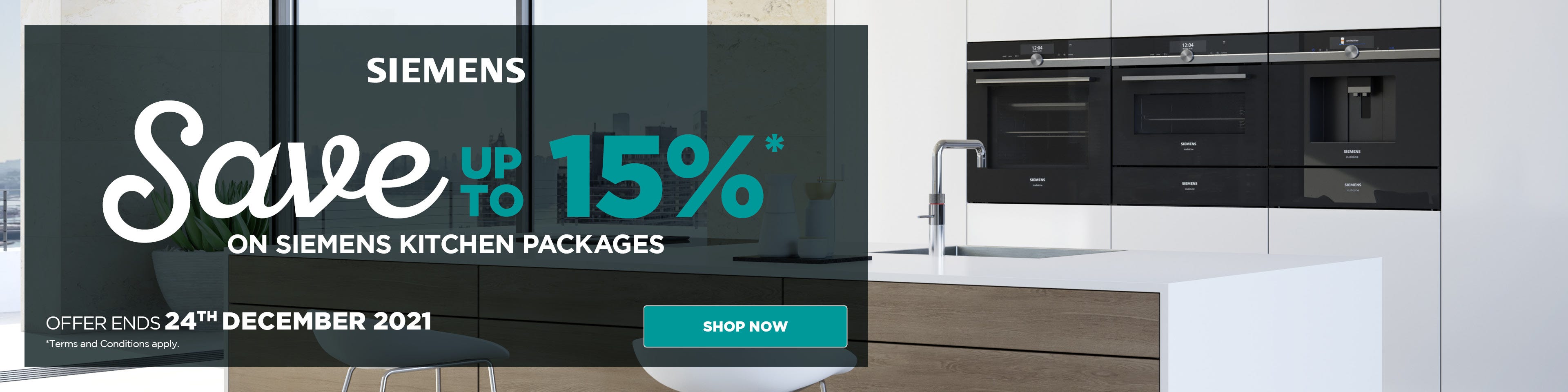 Save up to 15% on Siemens Kitchen Packages including ovens, microwaves, cooktops, rangehoods & dishwashers. Offer ends 24/12/21. Find out more at an e&s near you.