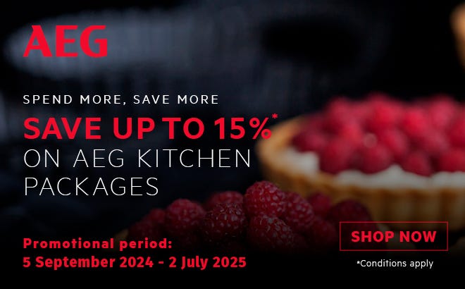 Bundle selected AEG kitchen appliances and save up to 15%*. Offer ends 02/07/25. At e&s where we won't be beaten on price.
