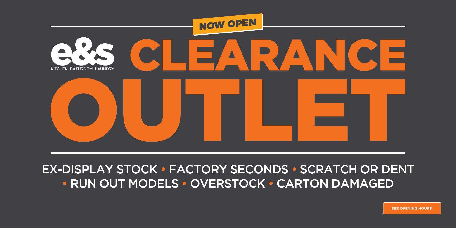 Find ex-display stock, factory seconds, scratch or dent, runout models and overstocks at our e&s clearance outlet.