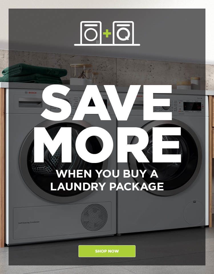 Even more savings when you buy a Laundry package - washer and dryer combo deal with e&s.