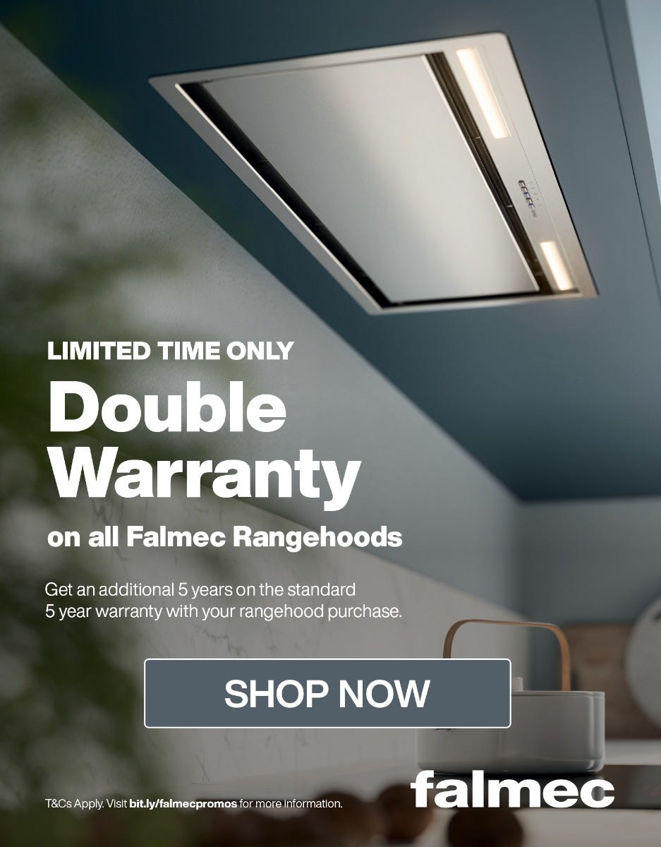 Get a Bonus Total 10 Year Warranty on Falmec Rangehoods. Offer ends 31/05/25. At e&s where we won't be beaten on price.