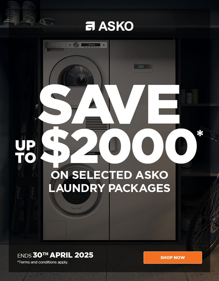 Save up to $2,000* on selected ASKO Laundry Packages. Offer ends 30/04/25. At e&s where we won't be beaten on price.
