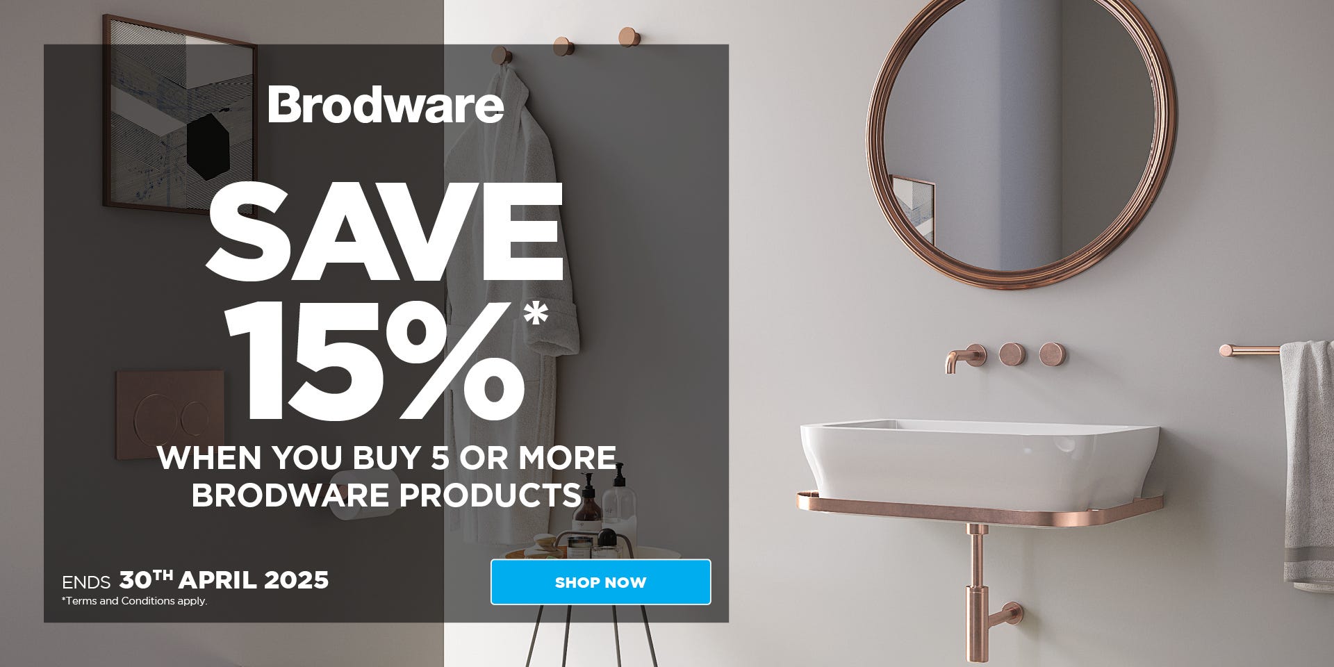 Save 15%* when you buy 5 or more Brodware products. Offer ends 30/04/25. At e&s where we won't be beaten on price.
