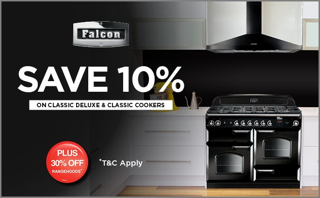 Save 10%* on Selected Falcon Classic & Classic Deluxe Cookers. Offer ends 30/04/25. At e&s where we won't be beaten on price.