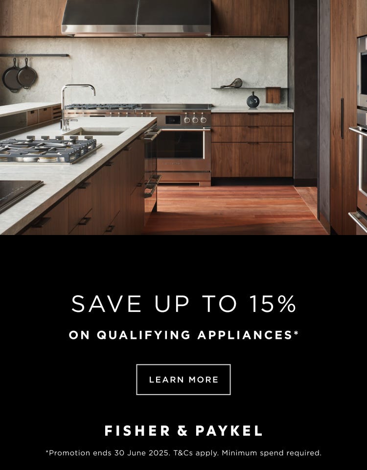 Save up to 15%* when you purchase selected Fisher & Paykel kitchen & laundry appliances and DCS Grills. Offer ends 30/06/25. At an e&s near you today.