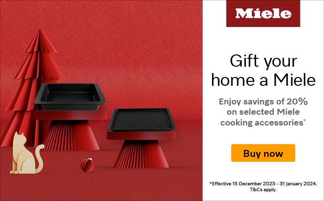 Gift your Home a Miele and enjoy savings of 20% on selected Miele cooking accessories. Offer ends 31/01/24. At an e&s near you.