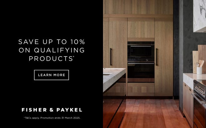 Save up to 10%* when you spend & save selected on Fisher & Paykel kitchen & laundry appliance packages. Offer ends 31/03/25. At an e&s near you today.