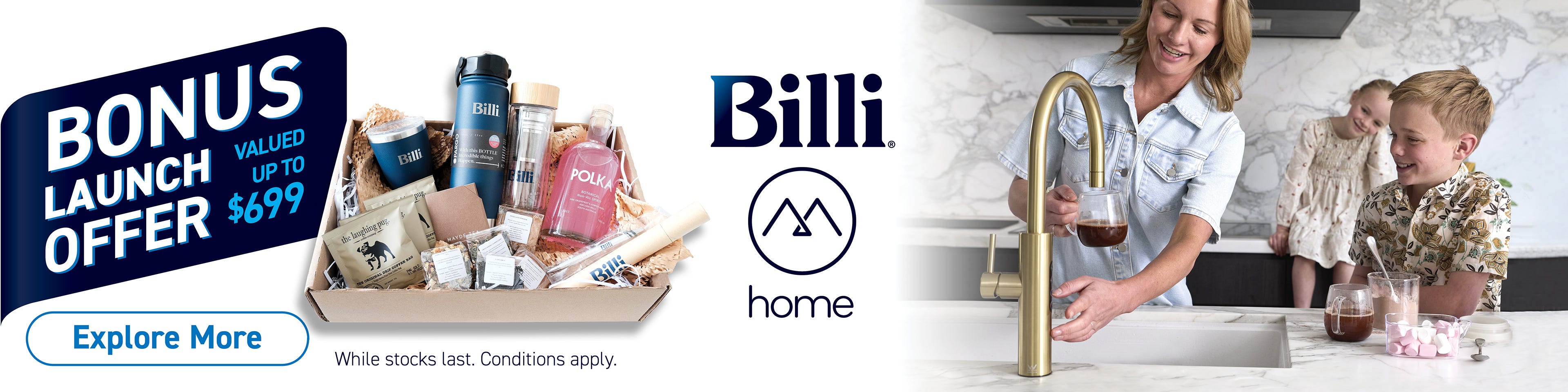 Get a Free Bonus Hamper PLUS Free Installation Valued Up To $699* with Selected Billi Taps. Offer ends 28/02/25. At e&s where we won't be beaten on price.