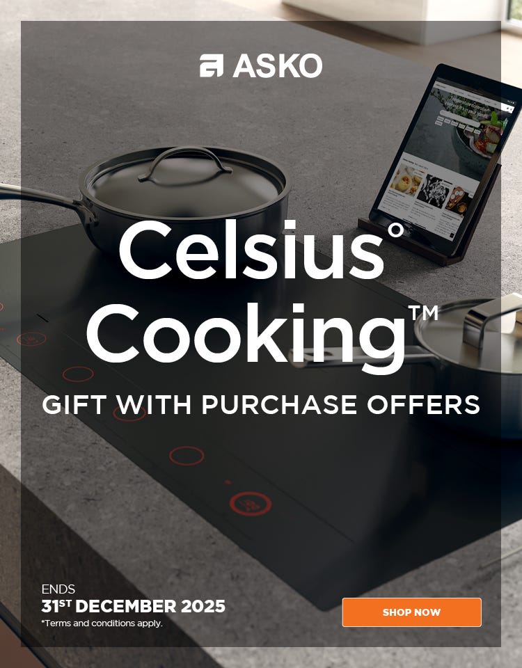 Get bonus cookware with selected ASKO Celsius induction cooktops. Offer ends 31/12/25. At e&s where we won't be beaten on price.