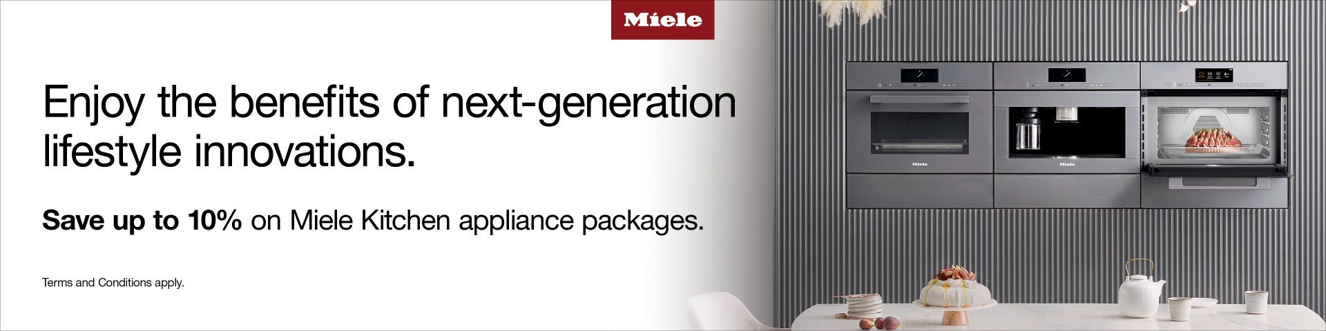 Save up to 10% on Miele Kitchen appliance packages with e&s. Conditions apply.