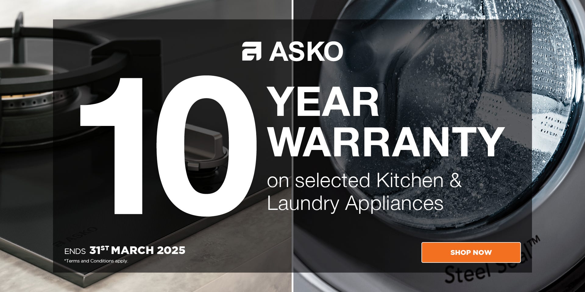 Get a Total 10 Warranty On a Wide Range of ASKO Kitchen & Laundry Appliances. Offer ends 31/03/25. At e&s where we won't be beaten on price.