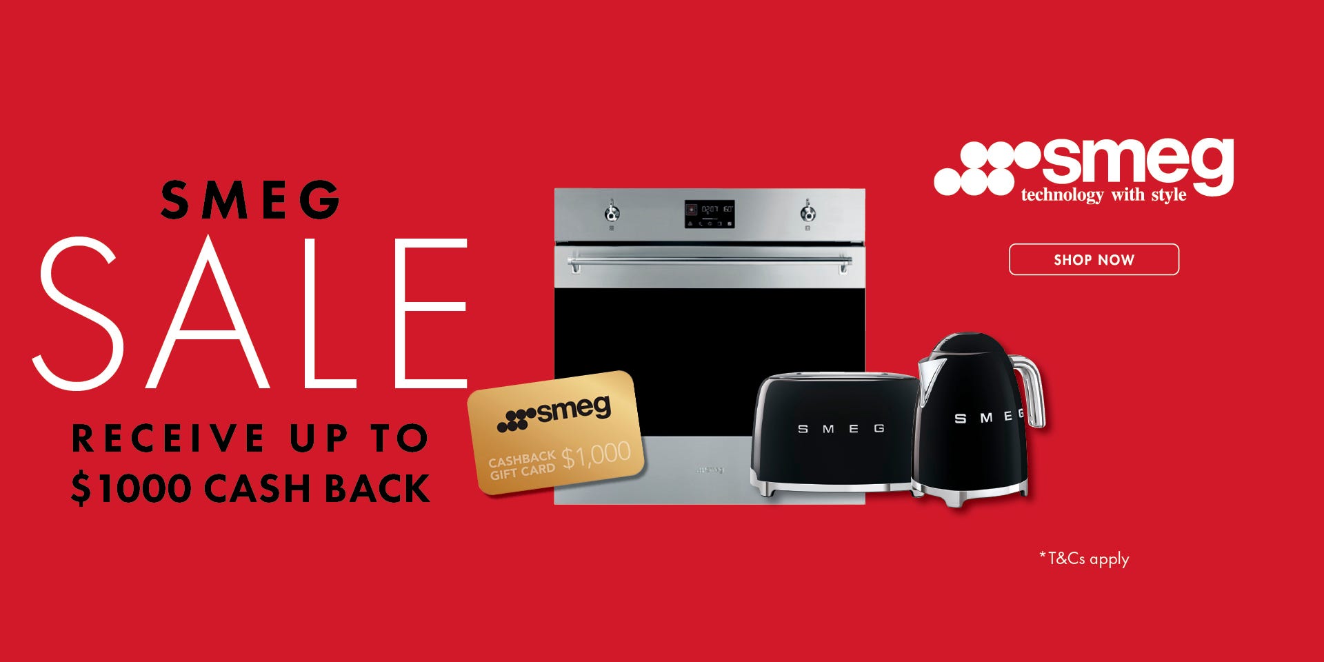 Get Up To $1,000* Cashback With Selected Smeg Kitchen Appliance Packages. Offer ends 31/03/25. At e&s where we won't be beaten on price.