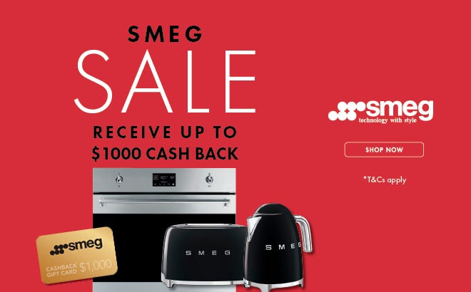 Get Up To $1,000* Cashback With Selected Smeg Kitchen Appliance Packages. Offer ends 31/03/25. At e&s where we won't be beaten on price.