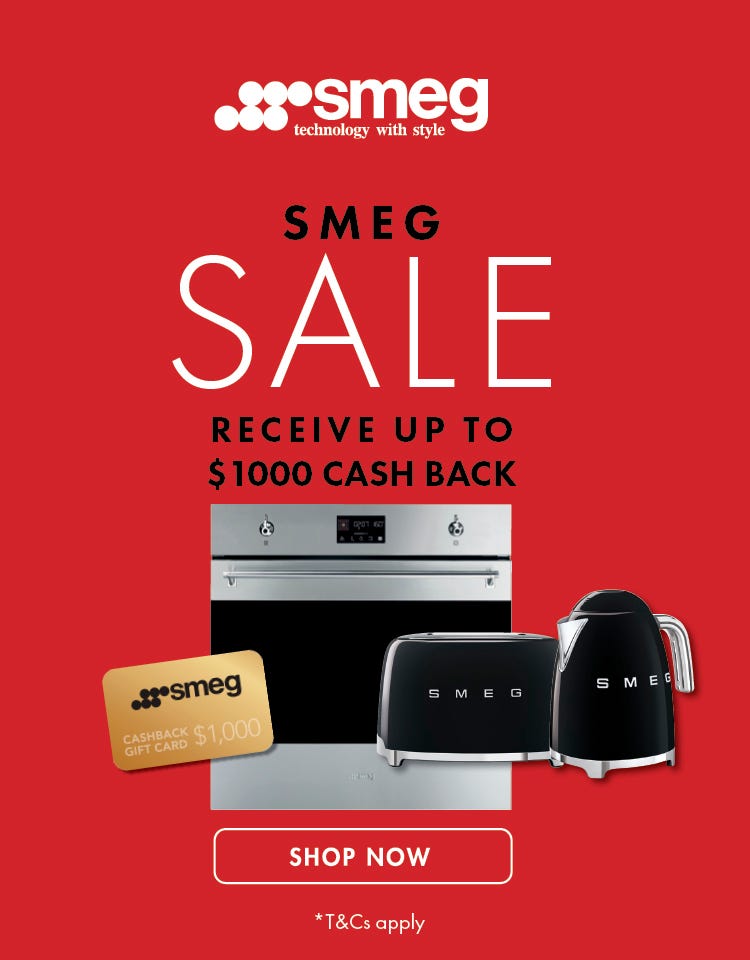 Get Up To $1,000* Cashback With Selected Smeg Kitchen Appliance Packages. Offer ends 31/03/25. At e&s where we won't be beaten on price.