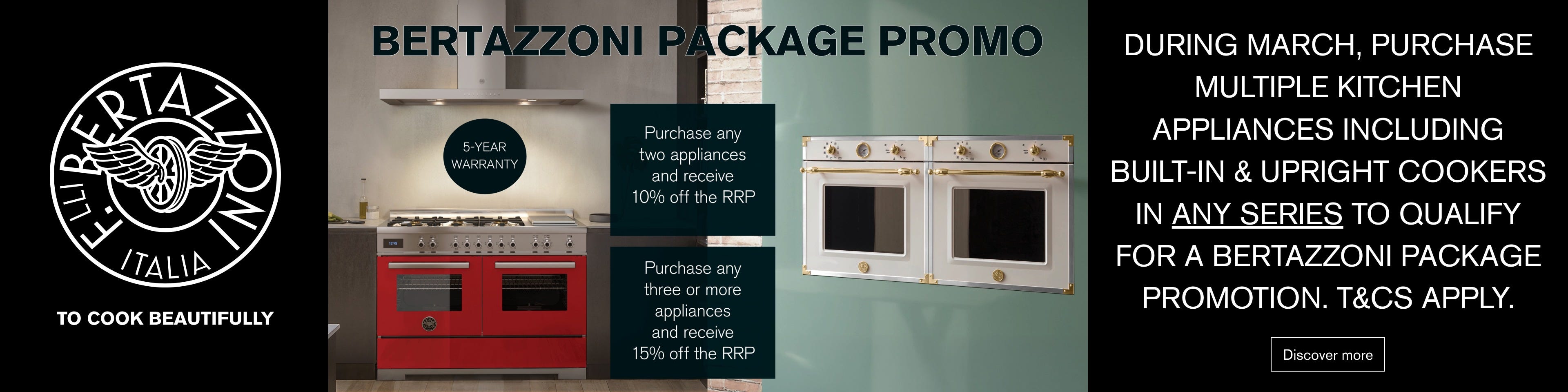 Save Up To 15%* on Selected Bertazzoni Kitchen Appliance Packages. Offer ends 30/03/25. At e&s where we won't be beaten on price.