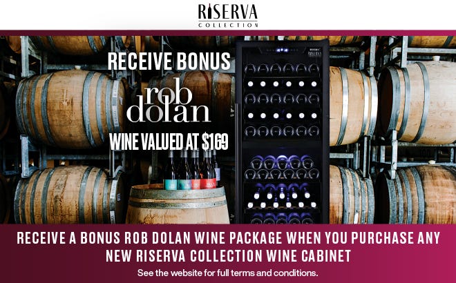 Get a Free Bonus Rob Dolan Wine Package with Selected Husky Riserva Collection Wine Cabinets. Offer ends 31/05/05. At e&s where we won't be beaten on price.