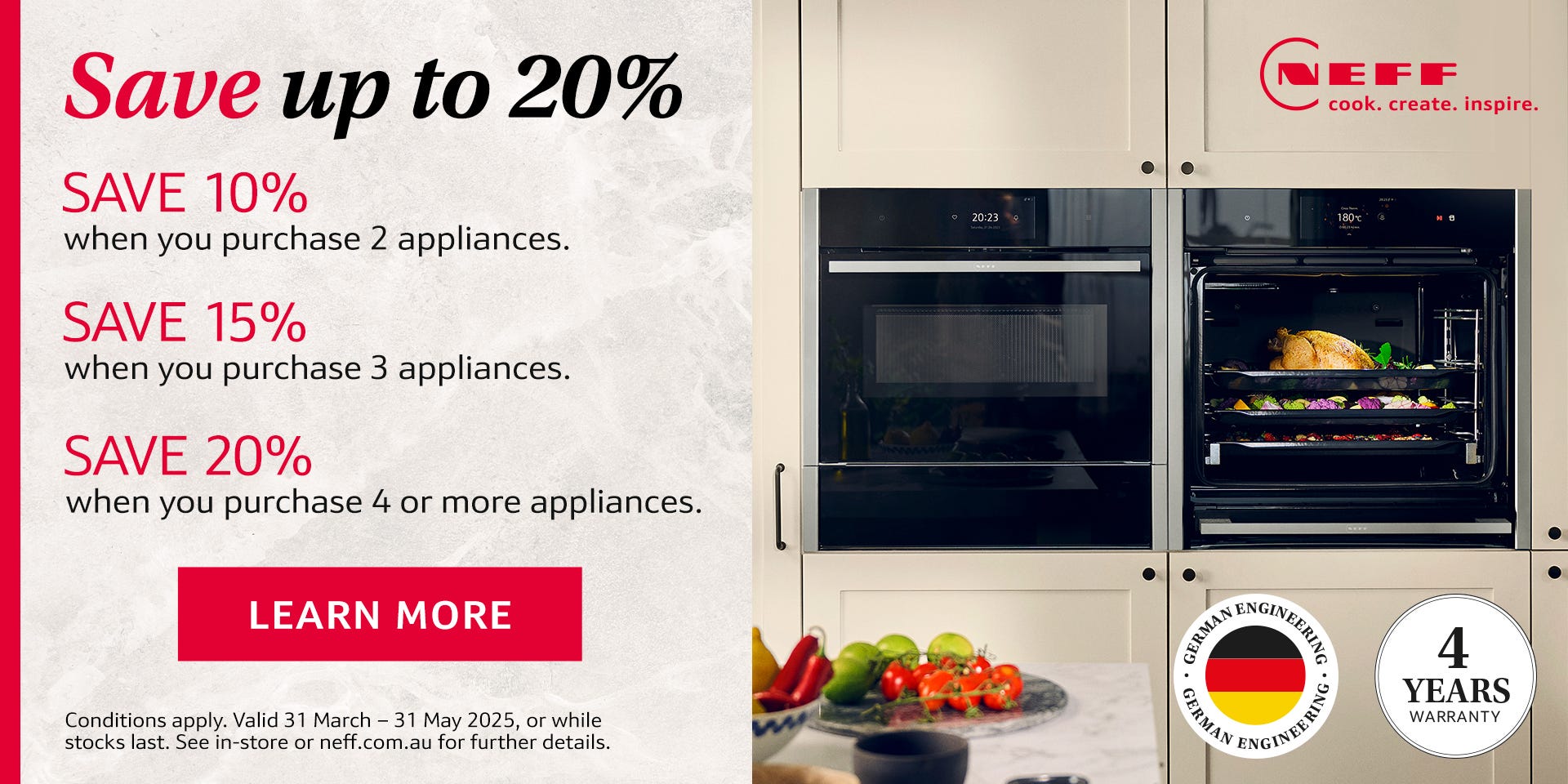 Save up to 20%* on Selected NEFF Kitchen Appliance Packages. Offer ends 31/05/25. At e&s where we won't be beaten on price.
