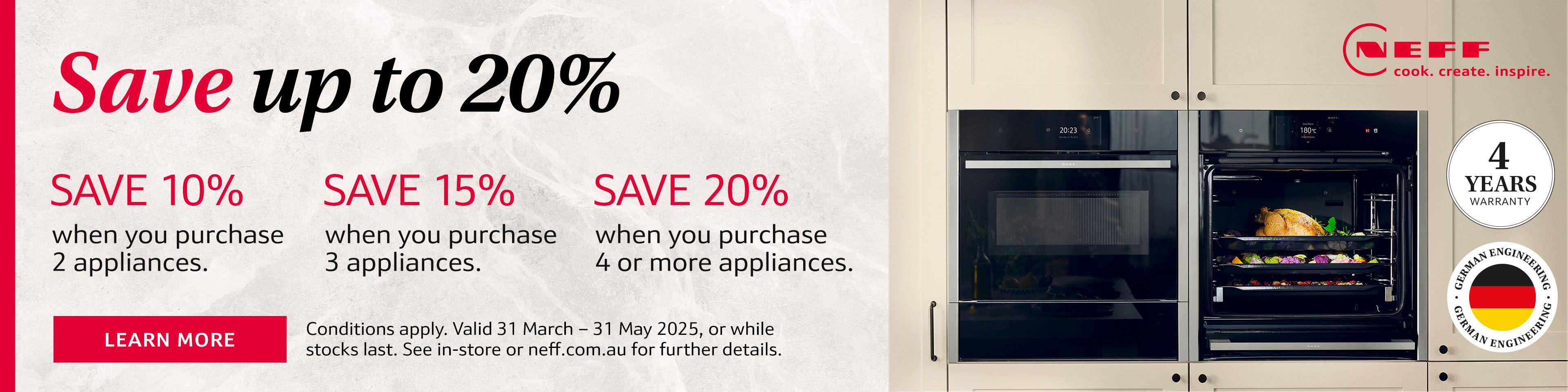 Save up to 20%* on Selected NEFF Kitchen Appliance Packages. Offer ends 31/05/25. At e&s where we won't be beaten on price.