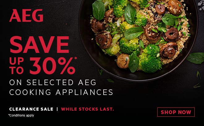 Save up to 30%* on Selected AEG Cooking Appliances. Offer Available While Stocks Last. At e&s where we won't be beaten on price.
