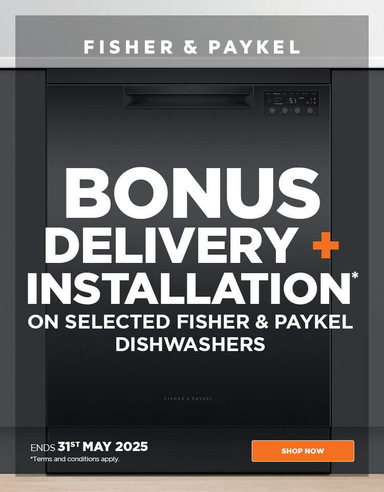 Get Free Delivery + Bonus Installation on selected Fisher & Paykel Freestanding Dishwashers. Offer ends 31/05/25. At e&s where we won't be beaten on price.