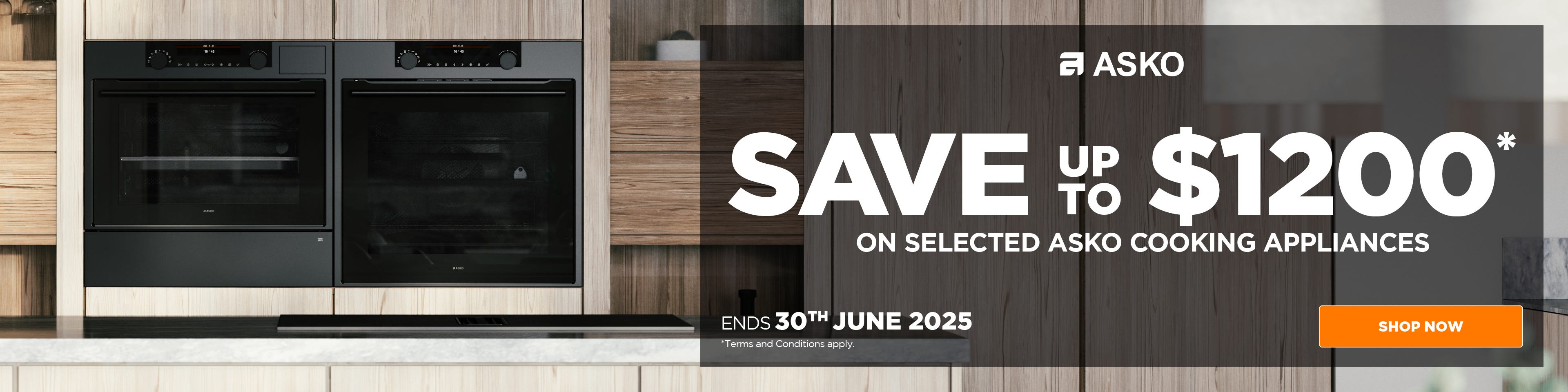 Save up to $1,200* on selected ASKO Cooking Appliances including Ovens and Cooktops. Offer ends 30/06/25. At e&s where we won't be beaten on price.