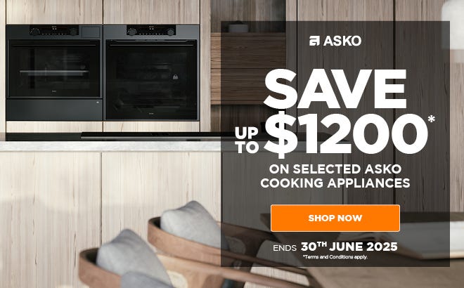 Save up to $1,200* on selected ASKO Cooking Appliances including Ovens and Cooktops. Offer ends 30/06/25. At e&s where we won't be beaten on price.