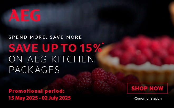 Bundle selected AEG kitchen appliances and save up to 15%*. Offer ends 02/07/25. At e&s where we won't be beaten on price.