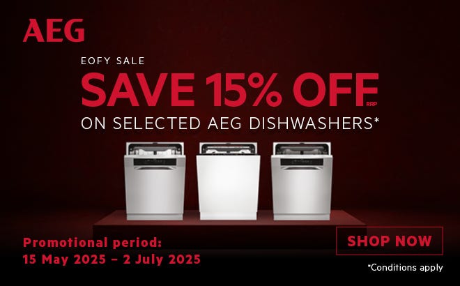 Save 15%* on Selected AEG Dishwashers. Offer ends 02/07/25. At e&s where we won't be beaten on price.