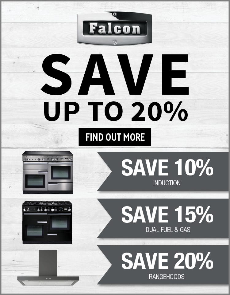 Save up to 20%* on selected Falcon Cookers & Rangehoods. Offer ends 28/01/24. At an e&s near you.