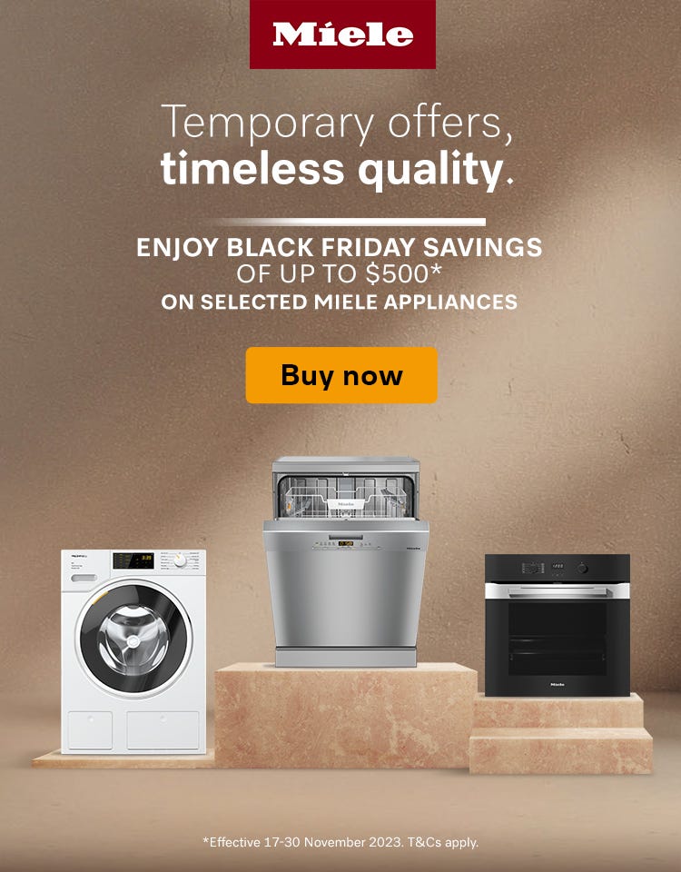 Miele Black Friday Savings - Up to $500* off selected Miele kitchen and laundry appliances. Offer ends 30/11/23. At an e&s near you.