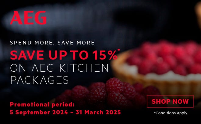 Bundle selected AEG kitchen appliances and save up to 15%*. Offer ends 31/03/25. At e&s where we won't be beaten on price.